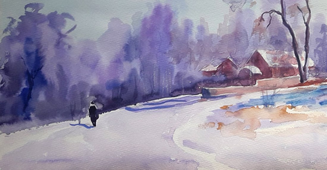 Watercolor painting Frosty day Serdyuk Boris Petrovich - 4