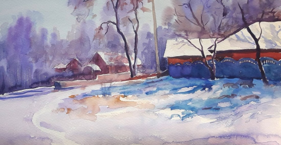 Watercolor painting Frosty day Serdyuk Boris Petrovich - 5