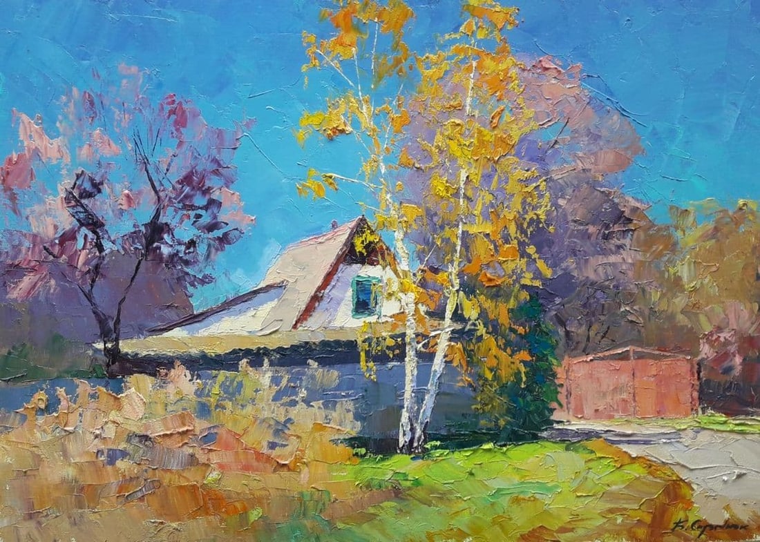 Oil painting October day Serdyuk Boris Petrovich: NoSERB 701 *** ABOUT THIS PAINTING *** * TITLE: "October day" * ARTISTS: Serdyuk Boris Petrovich * SIZE: 50x70 cm/'19,68x27,55 inches' * MEDIUM: oil, canvas * HAND PAINTED: Original painting from our 