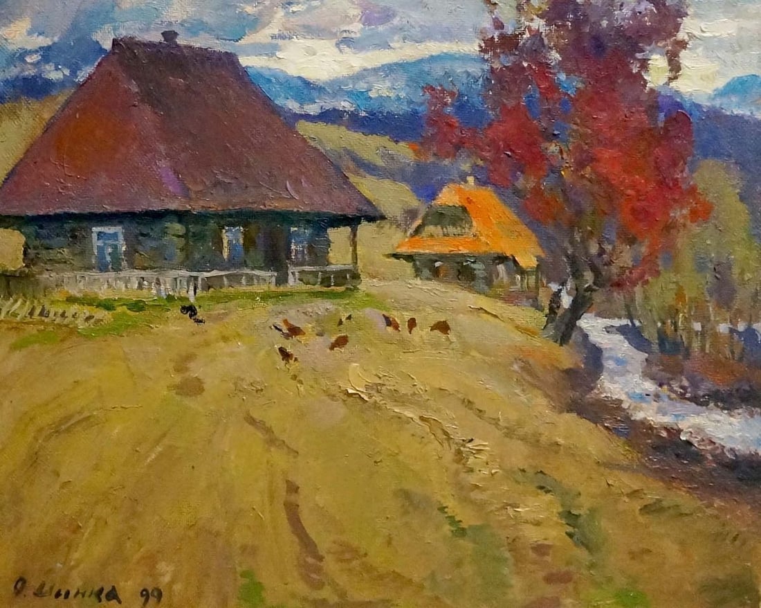 Oil painting Signs of autumn Mynka Alexander Fedorovich: NoVern 548 *** ABOUT THIS PAINTING *** * TITLE: "Signs of autumn" * ARTISTS: Mynka Alexander Fedorovich * SIZE: 41x51 cm/'16.14x20.07 inches' * MEDIUM: oil, canvas * HAND PAINTED: Original painting fr