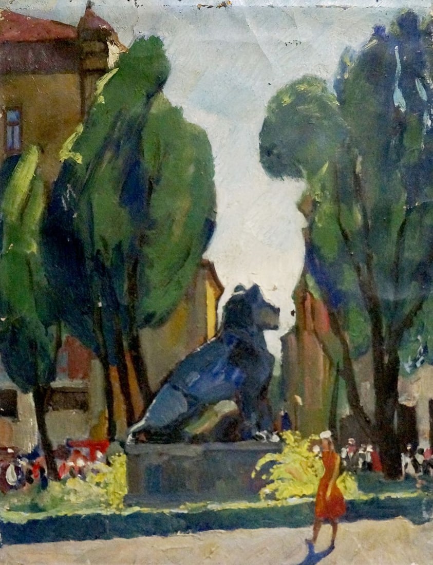 Oil painting In the park Tatarenko Alexander Alexandrovich: NoVern 678 *** ABOUT THIS PAINTING *** * TITLE: "In the park" * ARTISTS: Tatarenko Alexander Alexandrovich * SIZE: 64x50 cm/'25.19x19.68 inches' * MEDIUM: oil, canvas * HAND PAINTED: Original