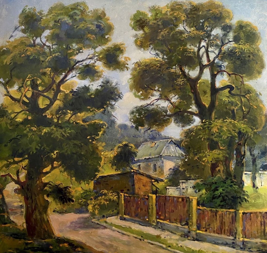Oil painting Outskirts Litvinov Oleg Arkad'yevich: NoLitv 241 *** ABOUT THIS PAINTING *** * TITLE: "Outskirts" * ARTISTS: Litvinov Oleg Arkad'yevich * SIZE: 52x54 cm/'20.47x21.25 inches' * MEDIUM: oil, cardboard * HAND PAINTED: Original painting from 
