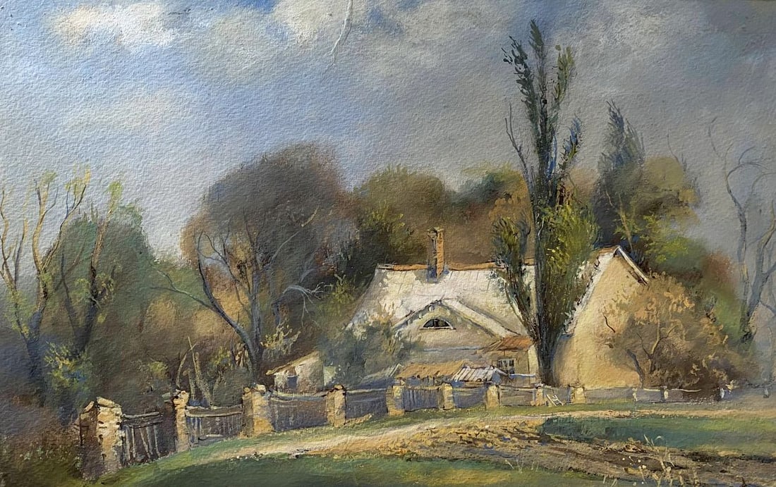 Tempera painting May Litvinov Oleg Arkad'yevich: NoLitv 378 *** ABOUT THIS PAINTING *** * TITLE: "May" * ARTISTS: Litvinov Oleg Arkad'yevich * SIZE: 30x47 cm/'11.81x18.50 inches' * MEDIUM: tempera, cardboard * HAND PAINTED: Original painting from