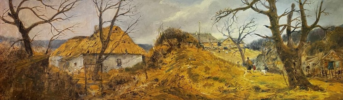 Oil painting Village dream Litvinov Oleg Arkad'yevich: NoLitv 417 *** ABOUT THIS PAINTING *** * TITLE: "Village dream" * ARTISTS: Litvinov Oleg Arkad'yevich * SIZE: 86x29 cm/'33.85x11.41 inches' * MEDIUM: oil, canvas * HAND PAINTED: Original painting from