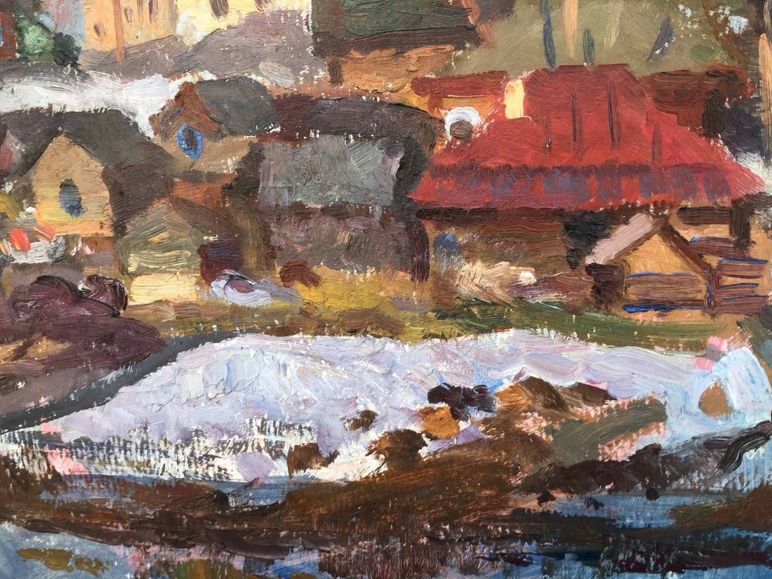 April in the village oil painting Pavel Leontievich Porotnikov - 6