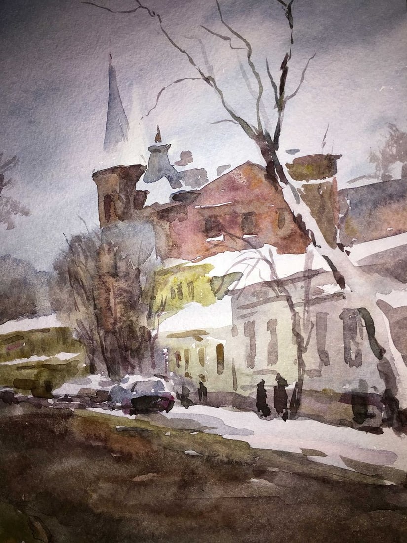 Yaroslavov shaft watercolor painting Viktor Mikhailichenko - 4