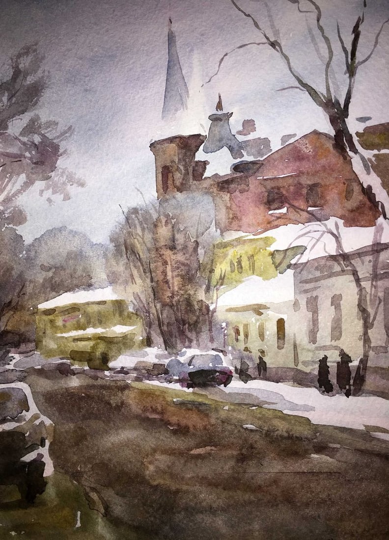 Yaroslavov shaft watercolor painting Viktor Mikhailichenko - 5