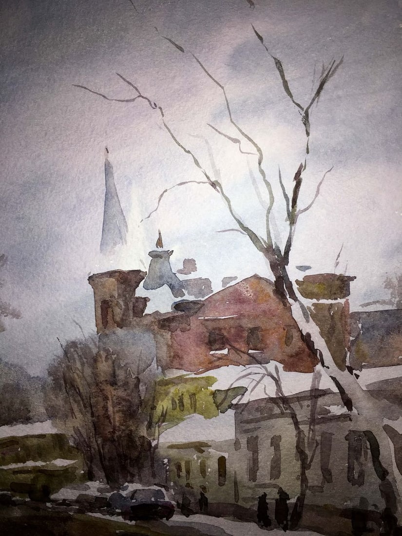 Yaroslavov shaft watercolor painting Viktor Mikhailichenko - 6