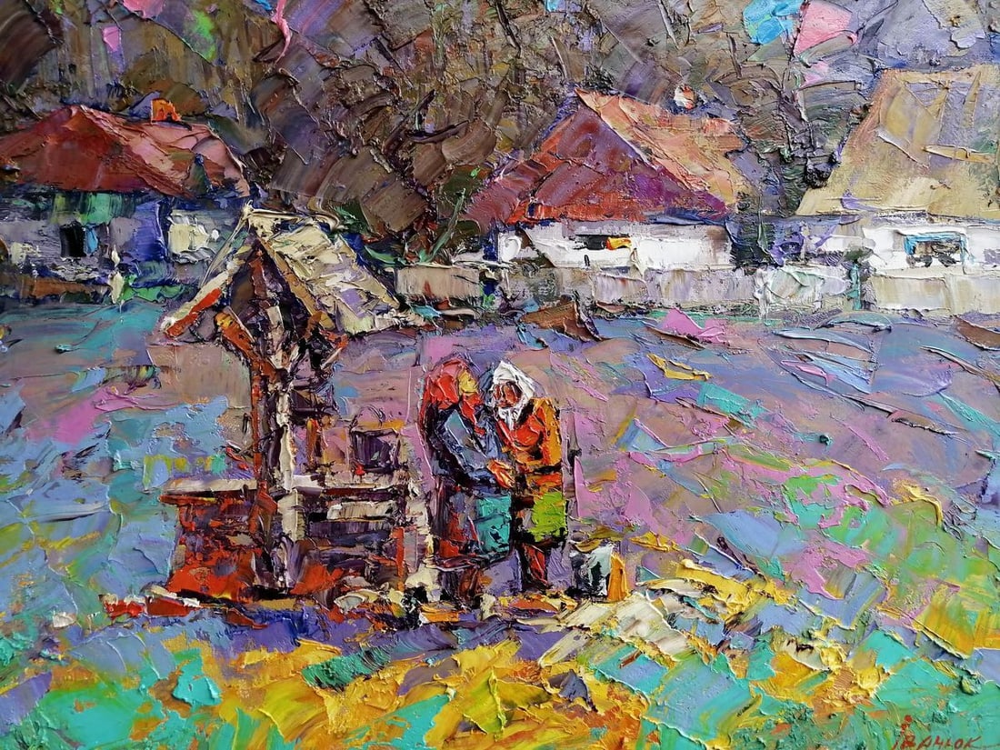 Oil painting At the well Kalenyuk Alex - 2