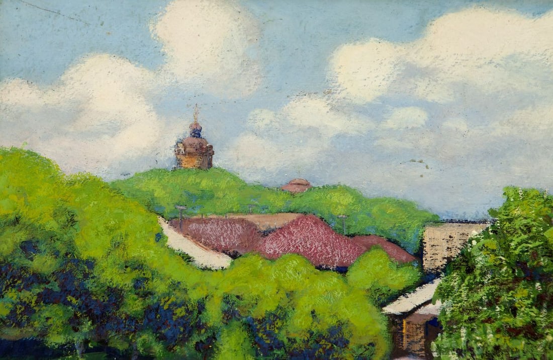 Oil Painting Summer Landscape in the Village - 5