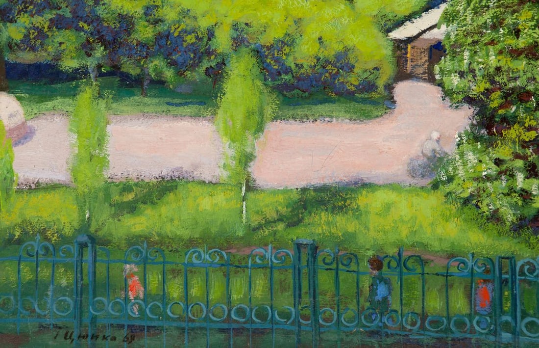 Oil Painting Summer Landscape in the Village - 6