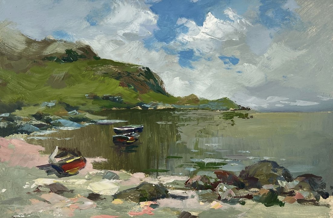 Oil painting Boats on the Shore of the Endless Sea Yuriy Suprunchuk - 5