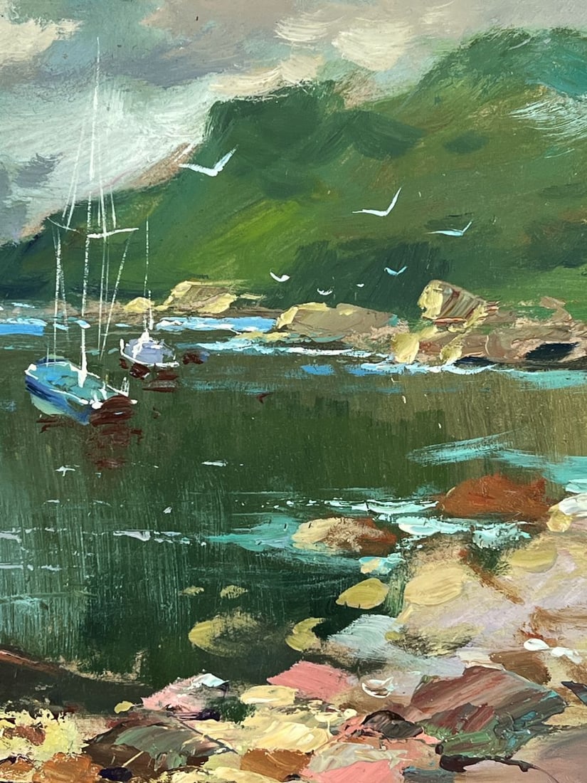 Oil painting Ships Sail Near The Shore Yuriy Suprunchuk - 10