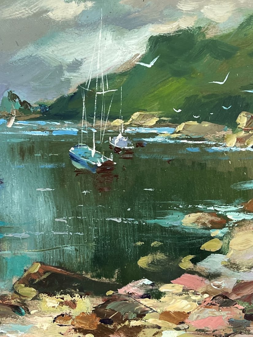 Oil painting Ships Sail Near The Shore Yuriy Suprunchuk - 8