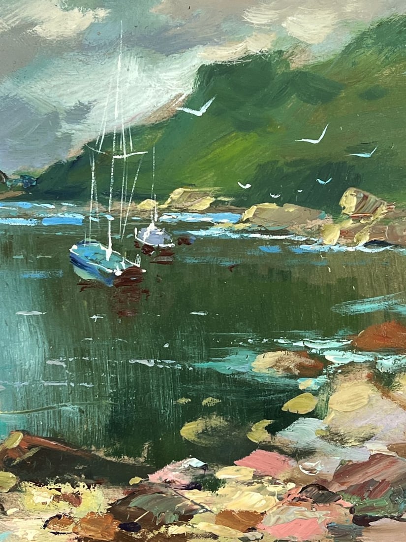 Oil painting Ships Sail Near The Shore Yuriy Suprunchuk - 9