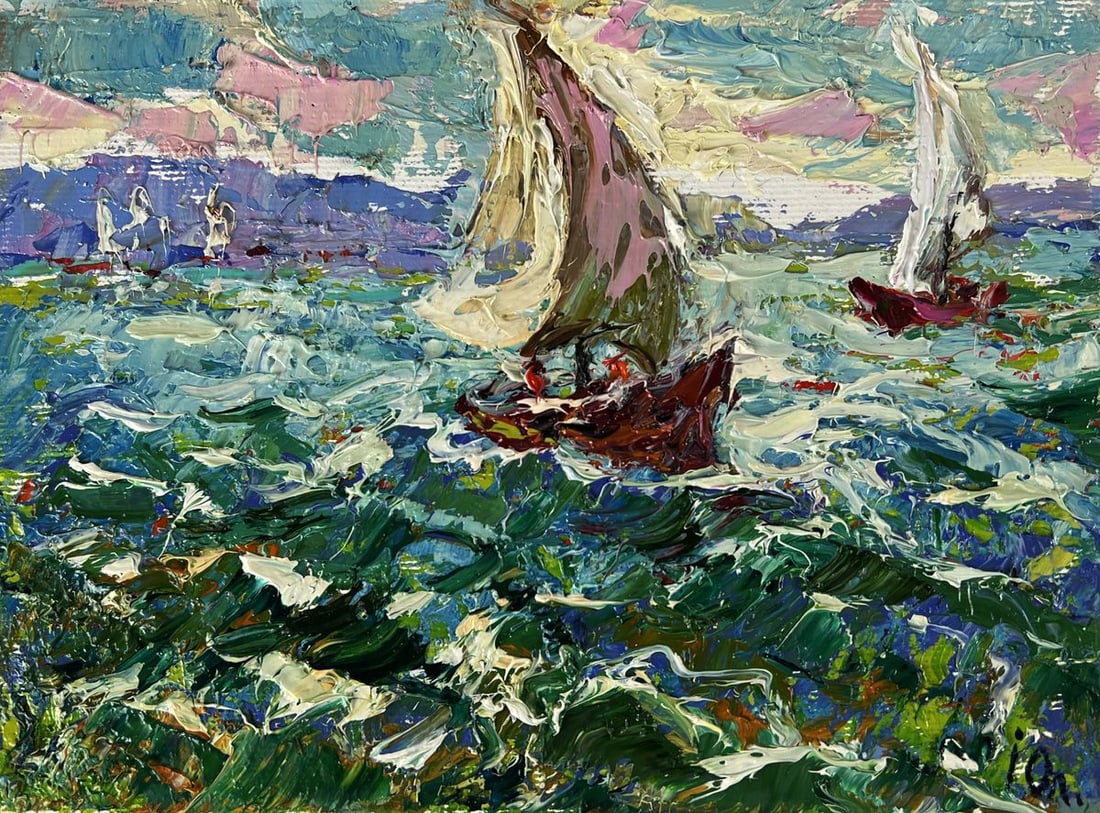 Oil painting Early morning at sea Oleksiy Ivanyuk - 5