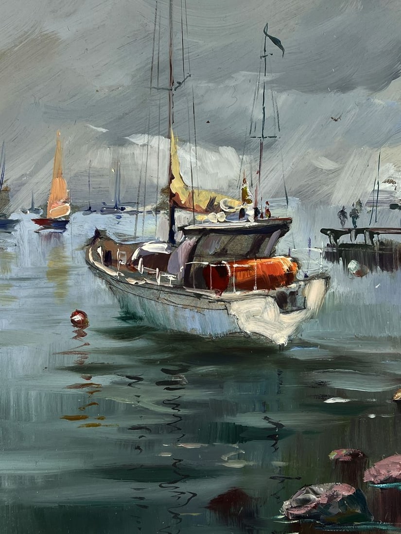 Oil painting Sea Harbor Before the Storm Yuriy Suprunchuk - 6