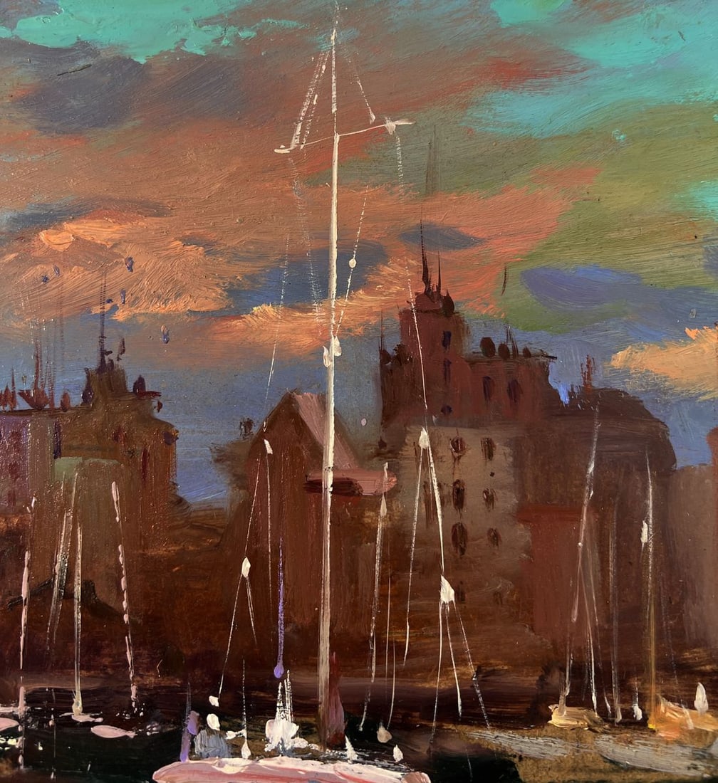 Oil painting City sailboats Yuriy Suprunchuk - 6