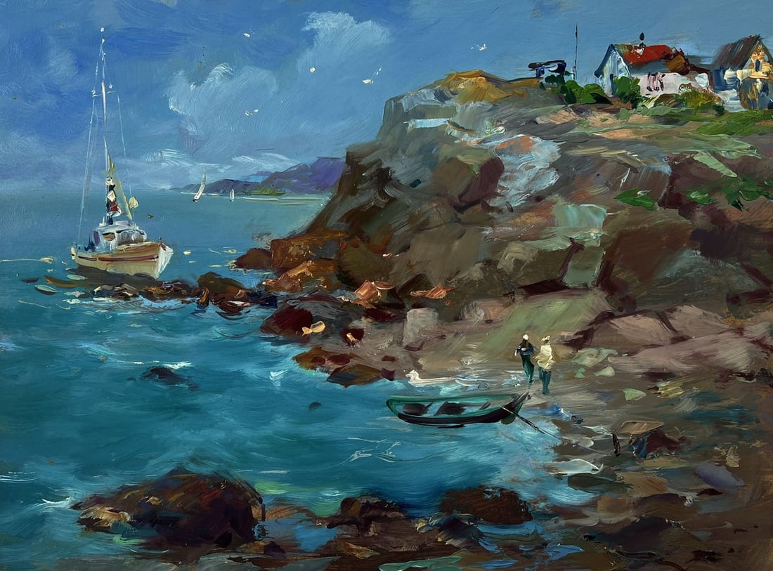 Oil painting Shore with a boat Yuriy Suprunchuk - 4