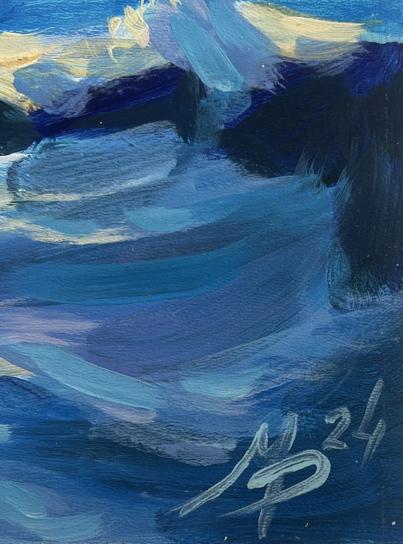 Acrylic painting Sun rays through the clouds Mykhailo Patskan - 3