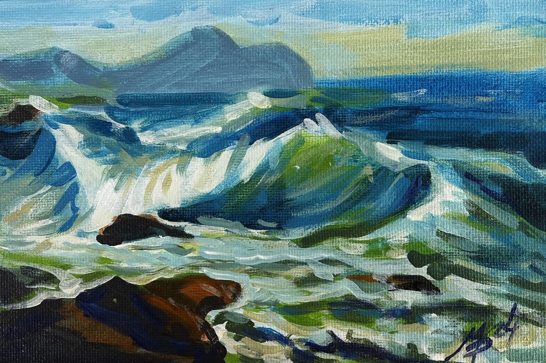 Acrylic painting Dance of the Waves Mykhailo Patskan - 6