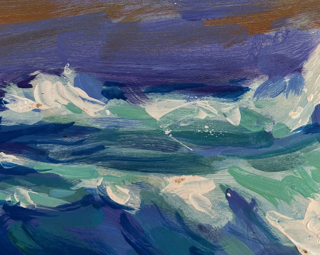 Acrylic painting Waves crash against the rocks Mykhailo Patskan - 8