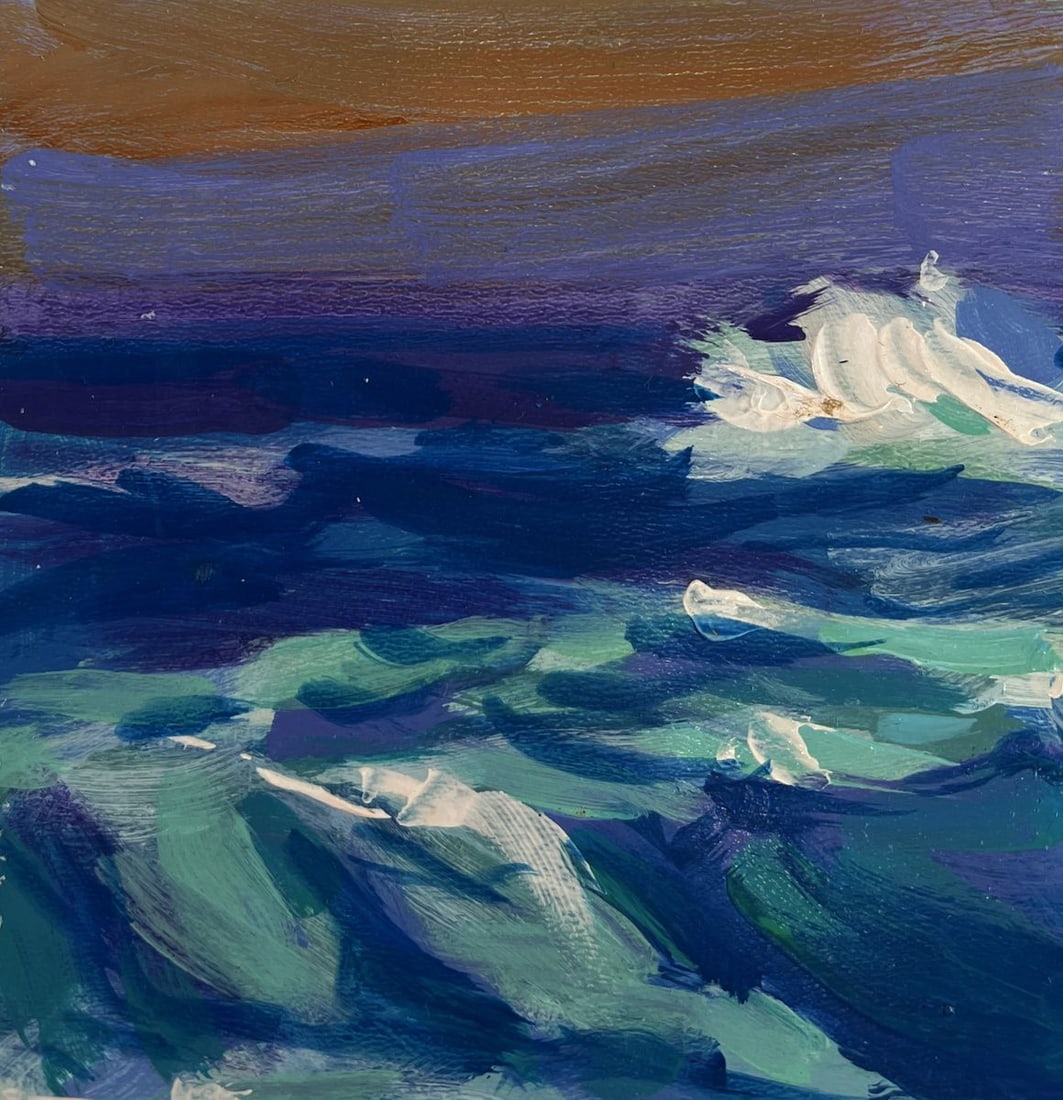 Acrylic painting Waves crash against the rocks Mykhailo Patskan - 9