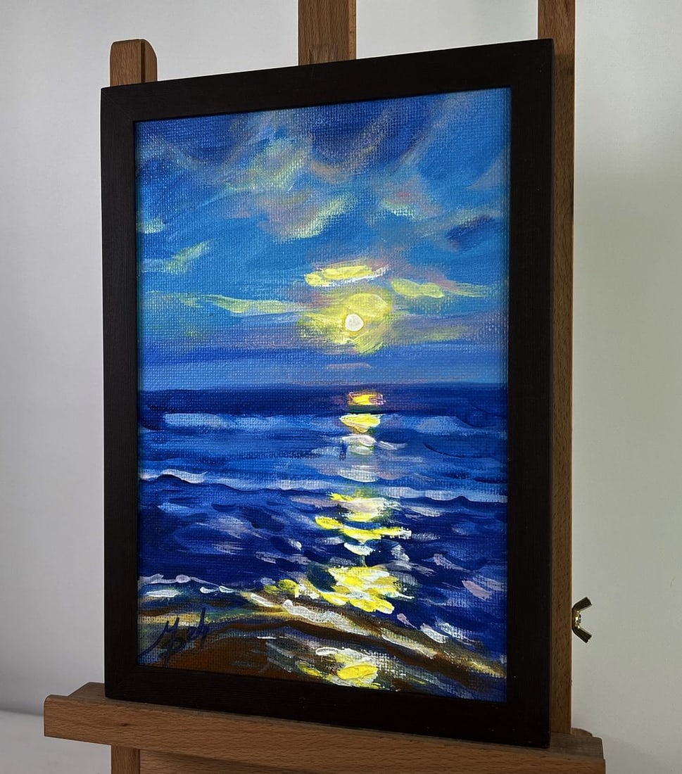 Acrylic painting Reflection of the sun in the sea Mykhailo Patskan - 5