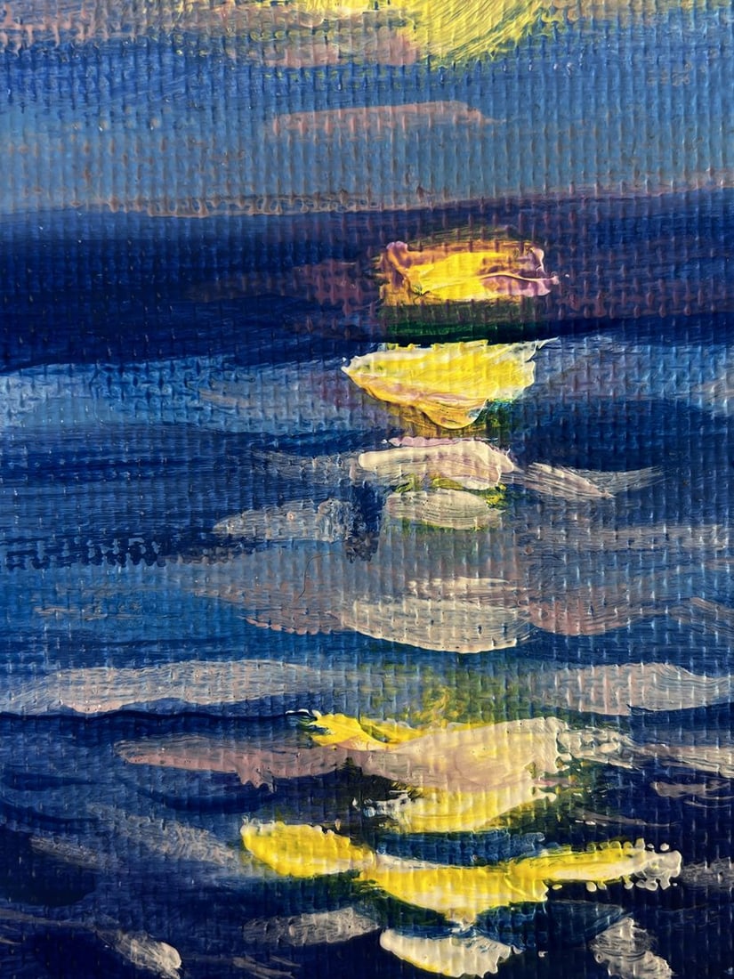 Acrylic painting Reflection of the sun in the sea Mykhailo Patskan - 9