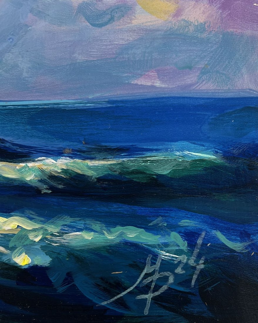 Acrylic painting Like an angel in the sea Mykhailo Patskan - 3