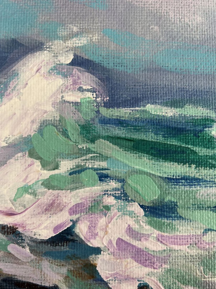 Acrylic painting Raging sea waves Mykhailo Patskan - 9