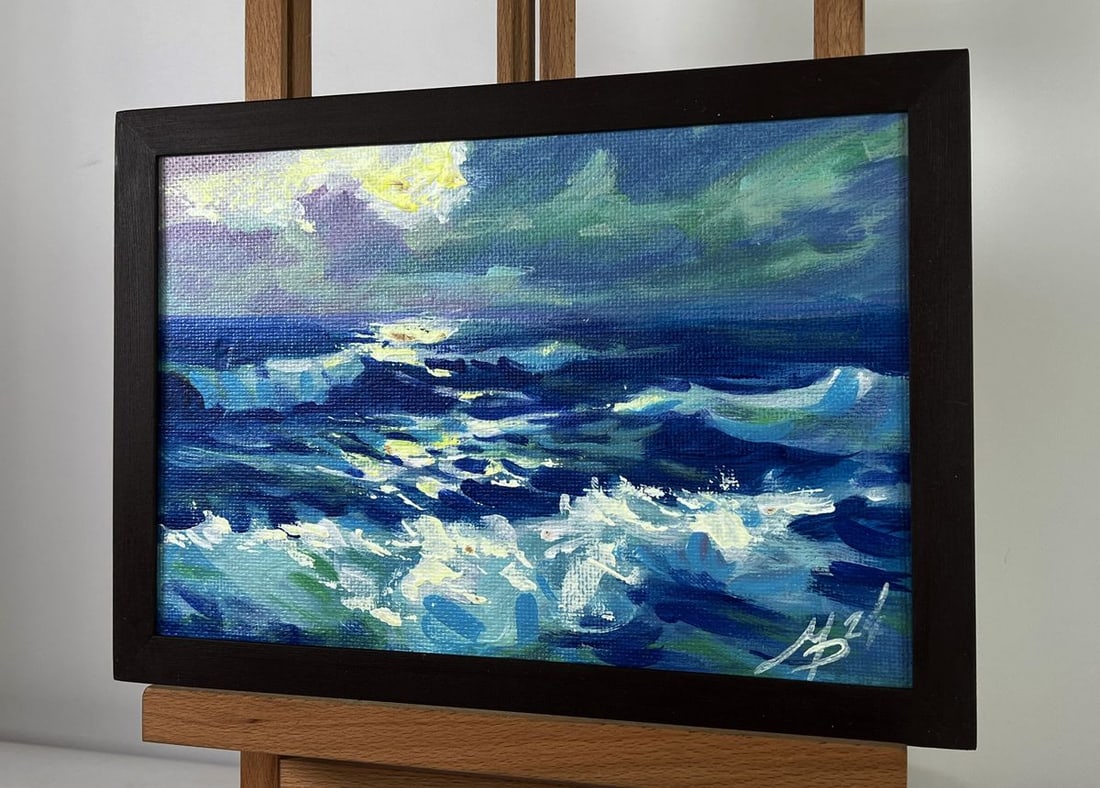 Acrylic painting The sound of sea waves Mykhailo Patskan - 5