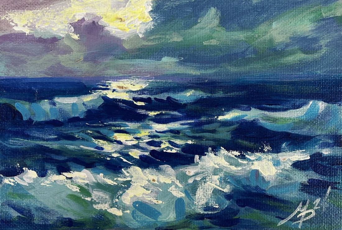 Acrylic painting The sound of sea waves Mykhailo Patskan - 6