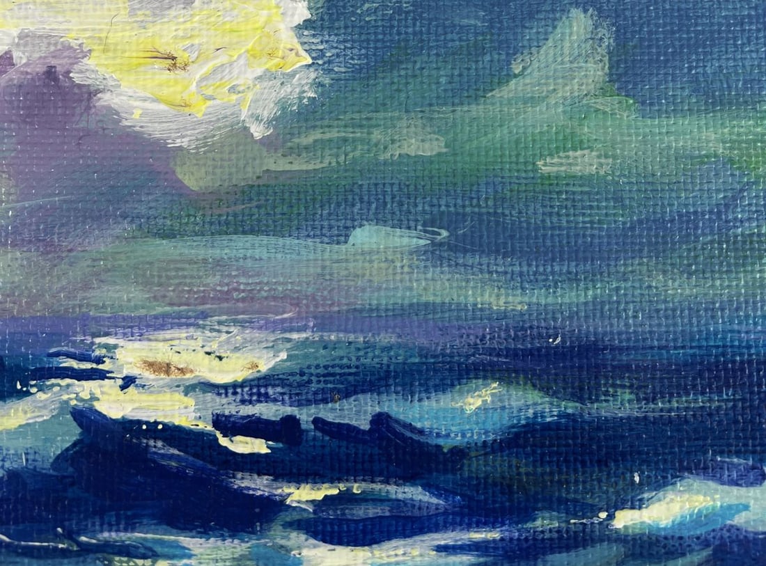 Acrylic painting The sound of sea waves Mykhailo Patskan - 8