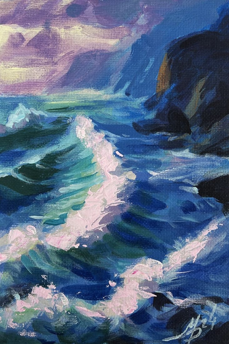 Acrylic painting Evening breeze on the sea Mykhailo Patskan - 6