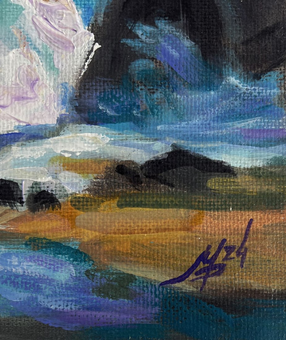 Acrylic painting White foam on dark cliffs Mykhailo Patskan - 3