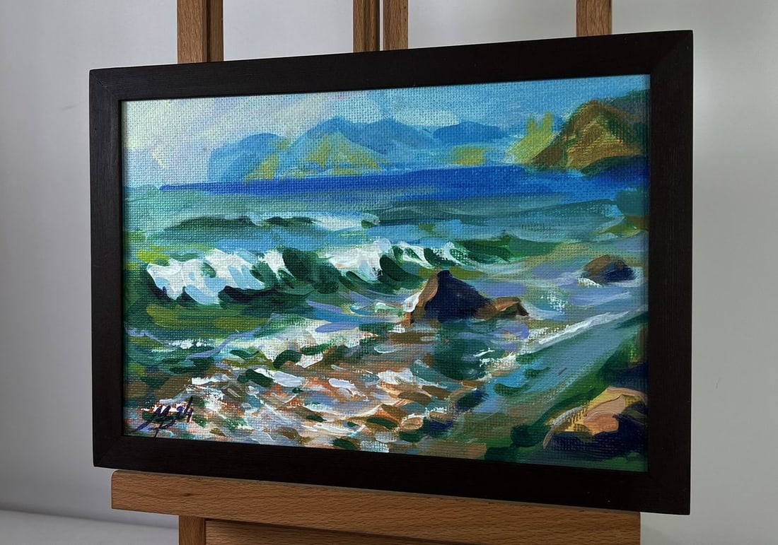 Acrylic painting Stormy waves Mykhailo Patskan - 5