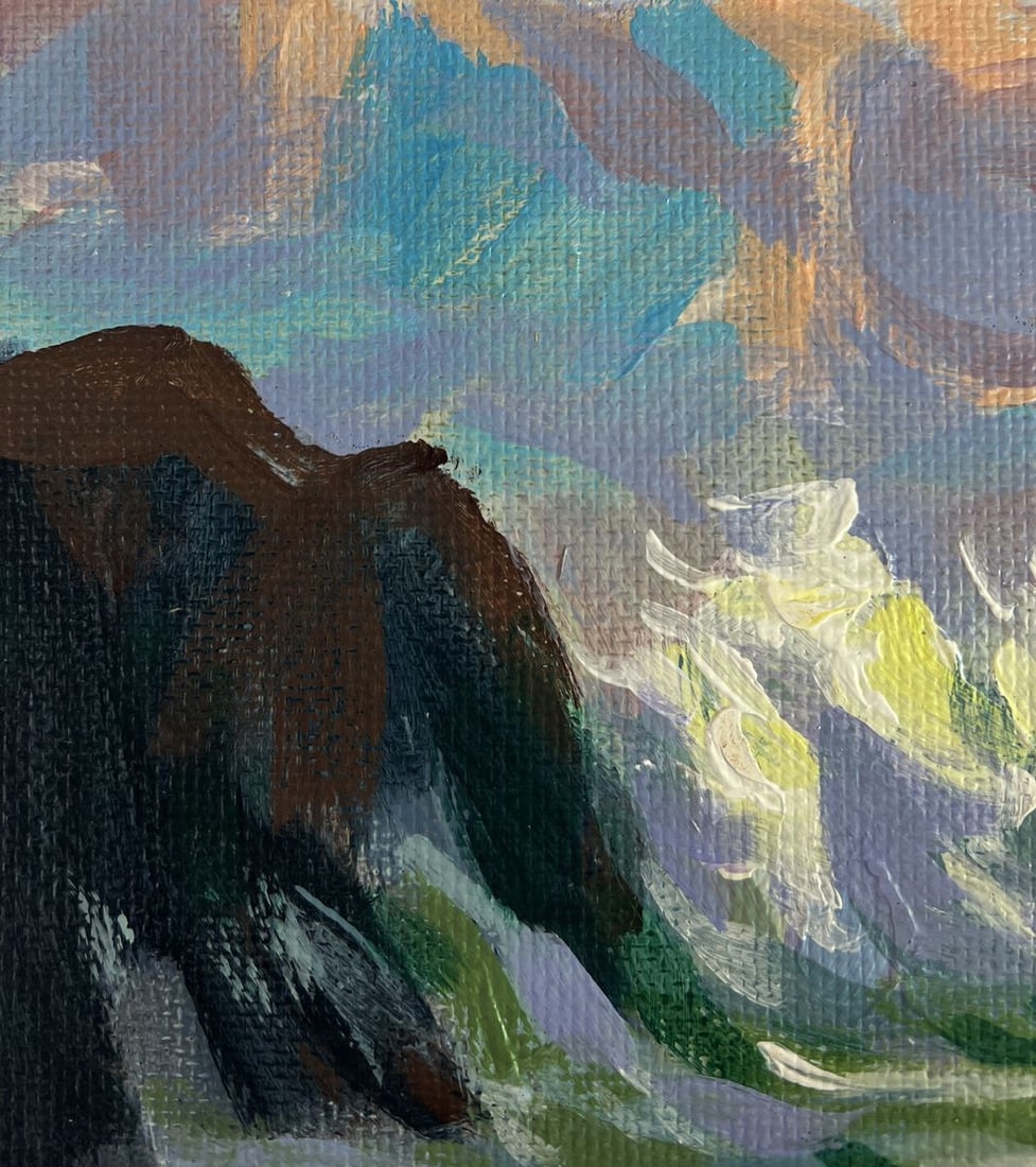 Acrylic painting Foamy surf and cold rocks Mykhailo Patskan - 9