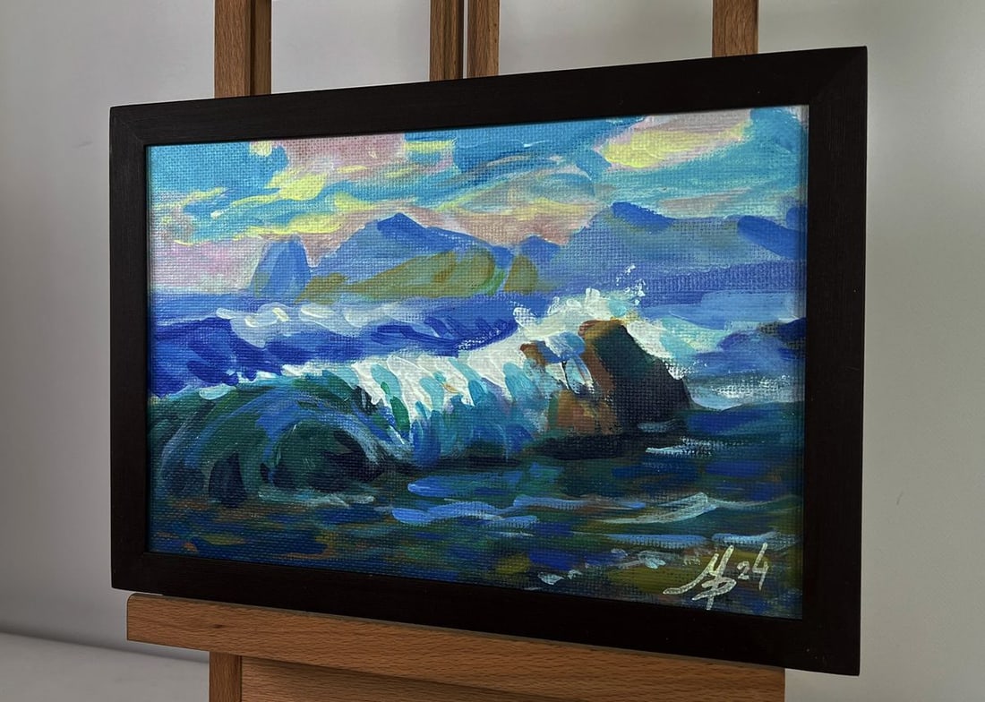 Acrylic painting Sea wavy breeze Mykhailo Patskan - 5