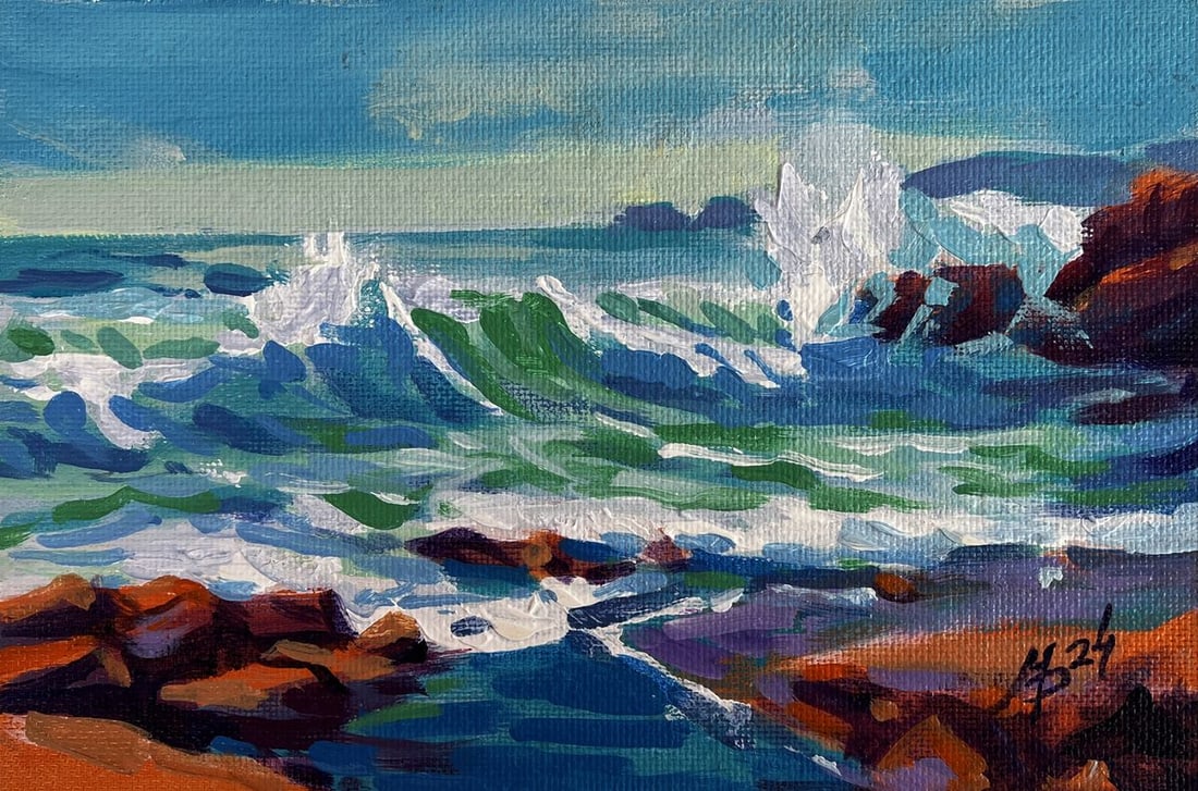 Acrylic painting The sound of sea waves Mykhailo Patskan - 6