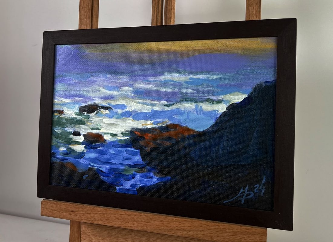 Acrylic painting The fusion of sunset and sea Mykhailo Patskan - 5