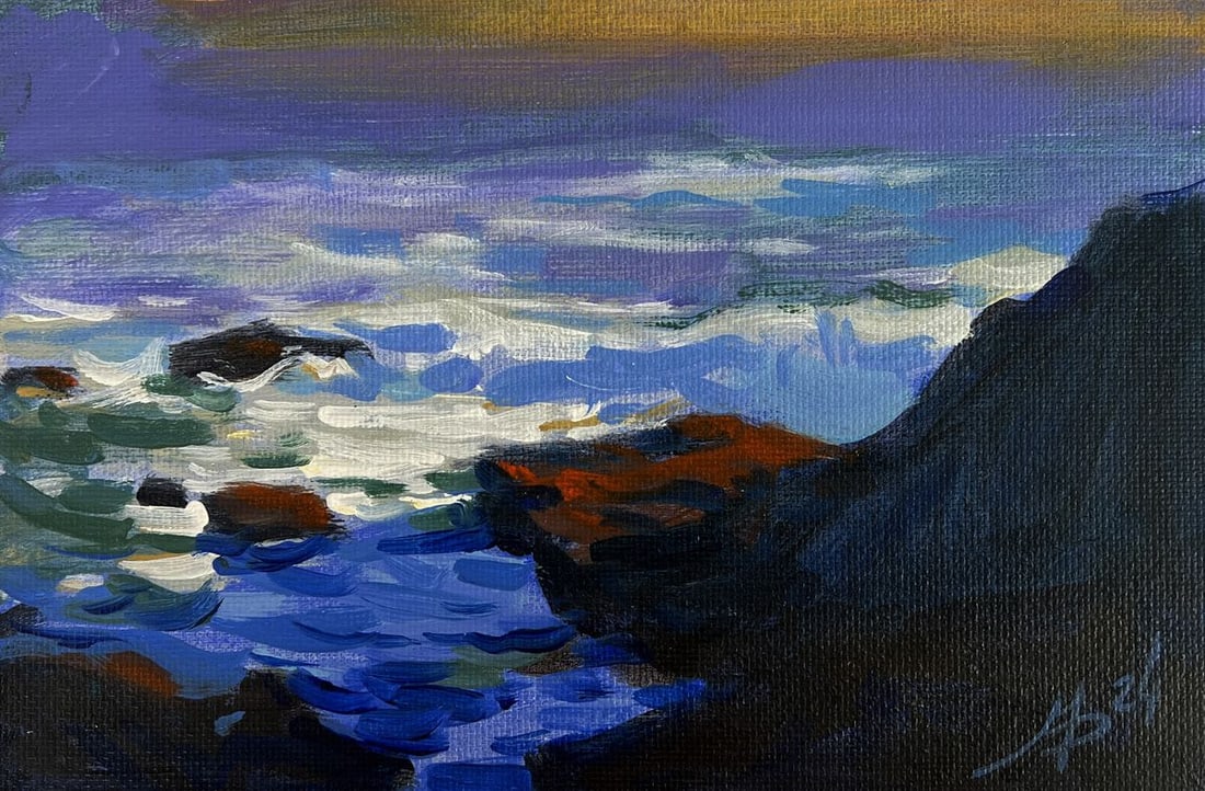 Acrylic painting The fusion of sunset and sea Mykhailo Patskan - 6