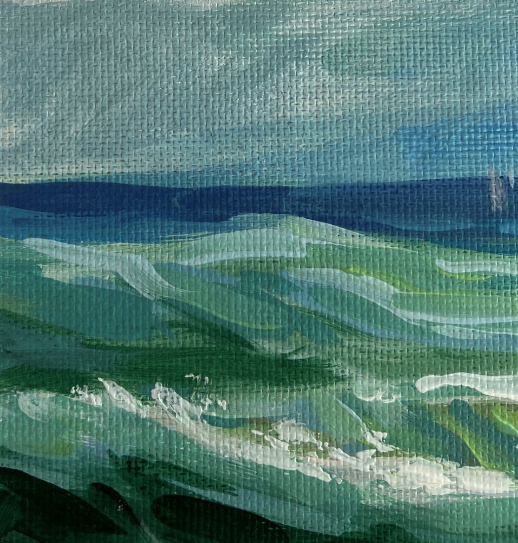 Acrylic painting Yachts are sailing in the sea Mykhailo Patskan - 9