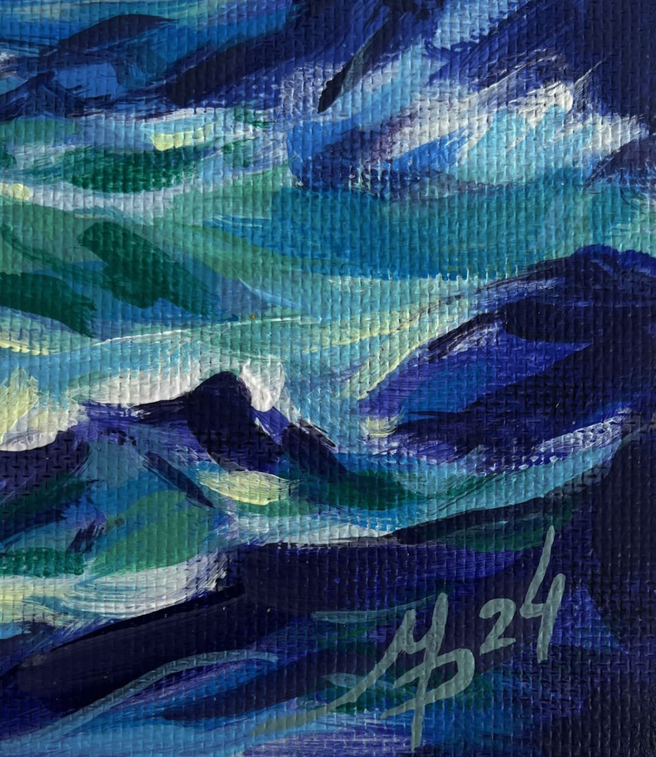 Acrylic painting A sea storm is beginning Mykhailo Patskan - 3
