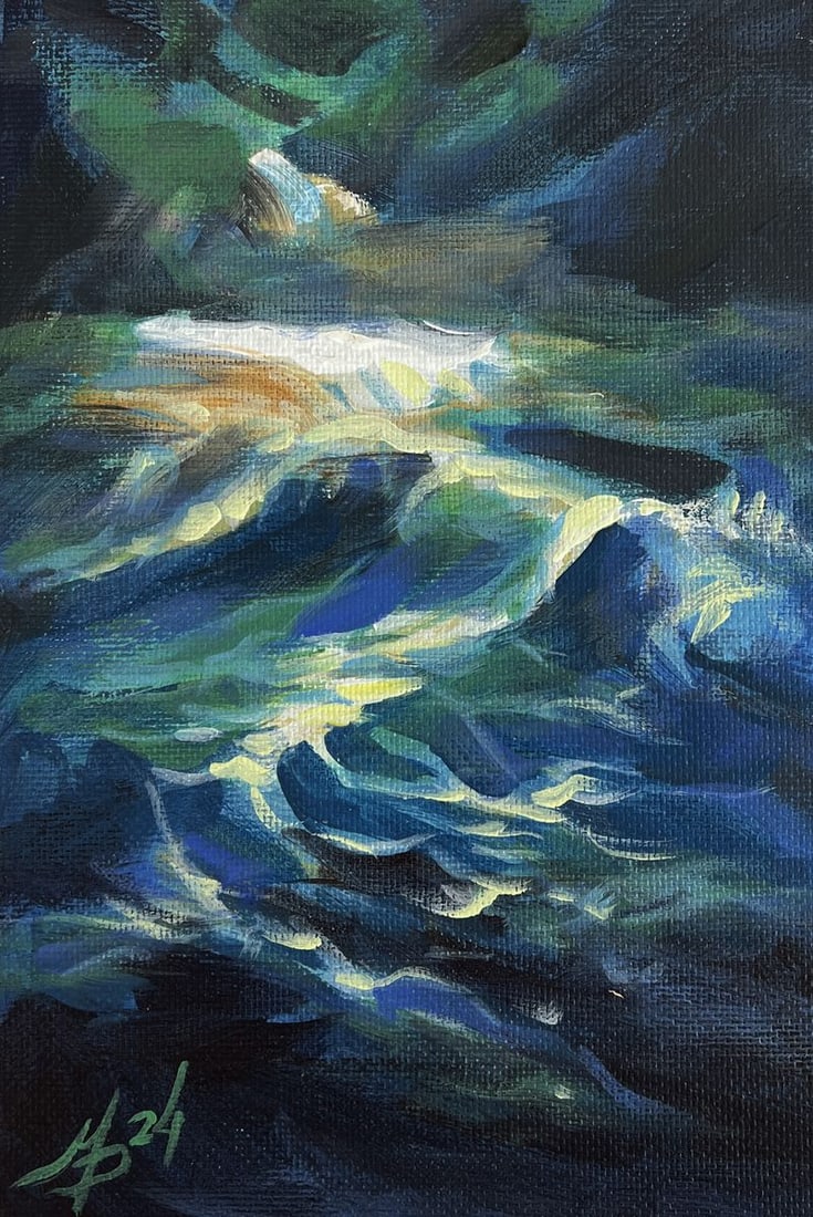 Acrylic painting Light in the darkness Mykhailo Patskan - 6