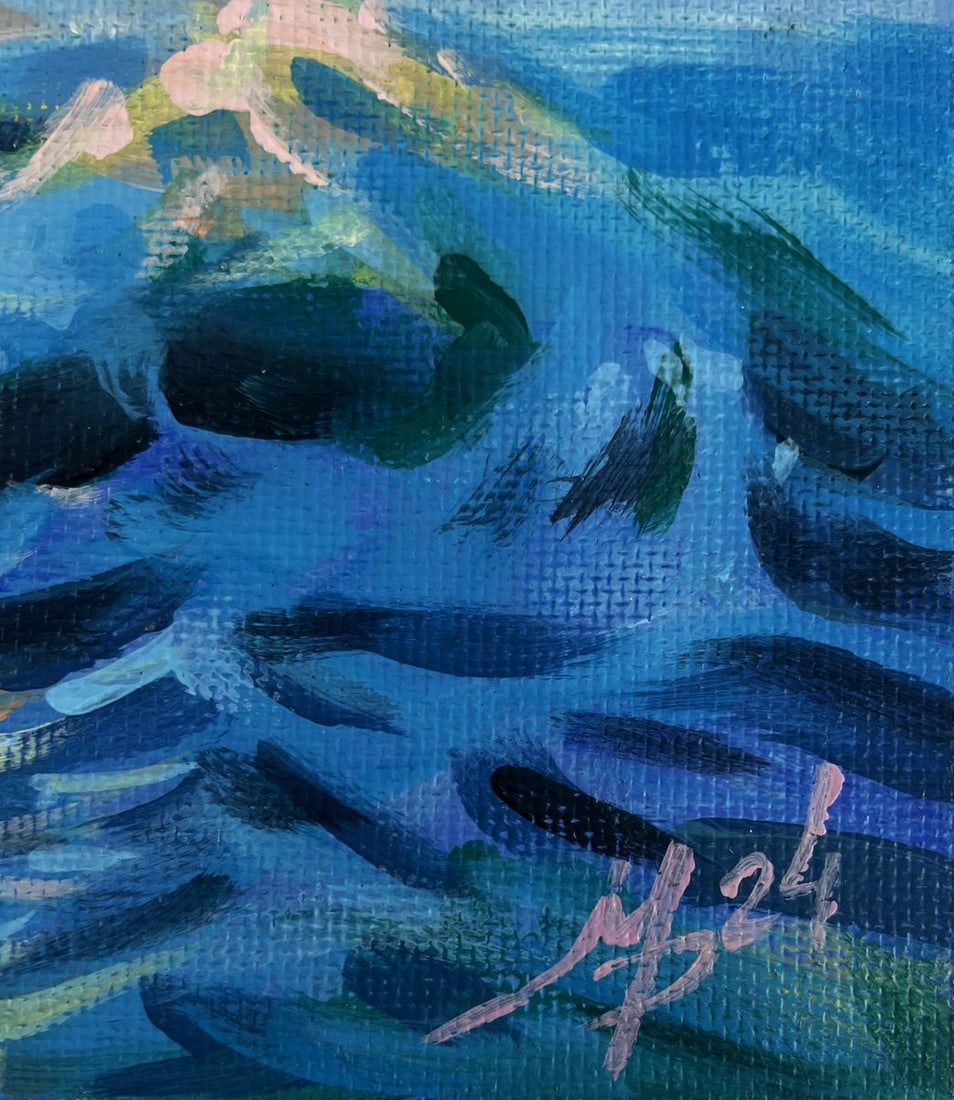 Acrylic painting Gentle waves at sunset Mykhailo Patskan - 3