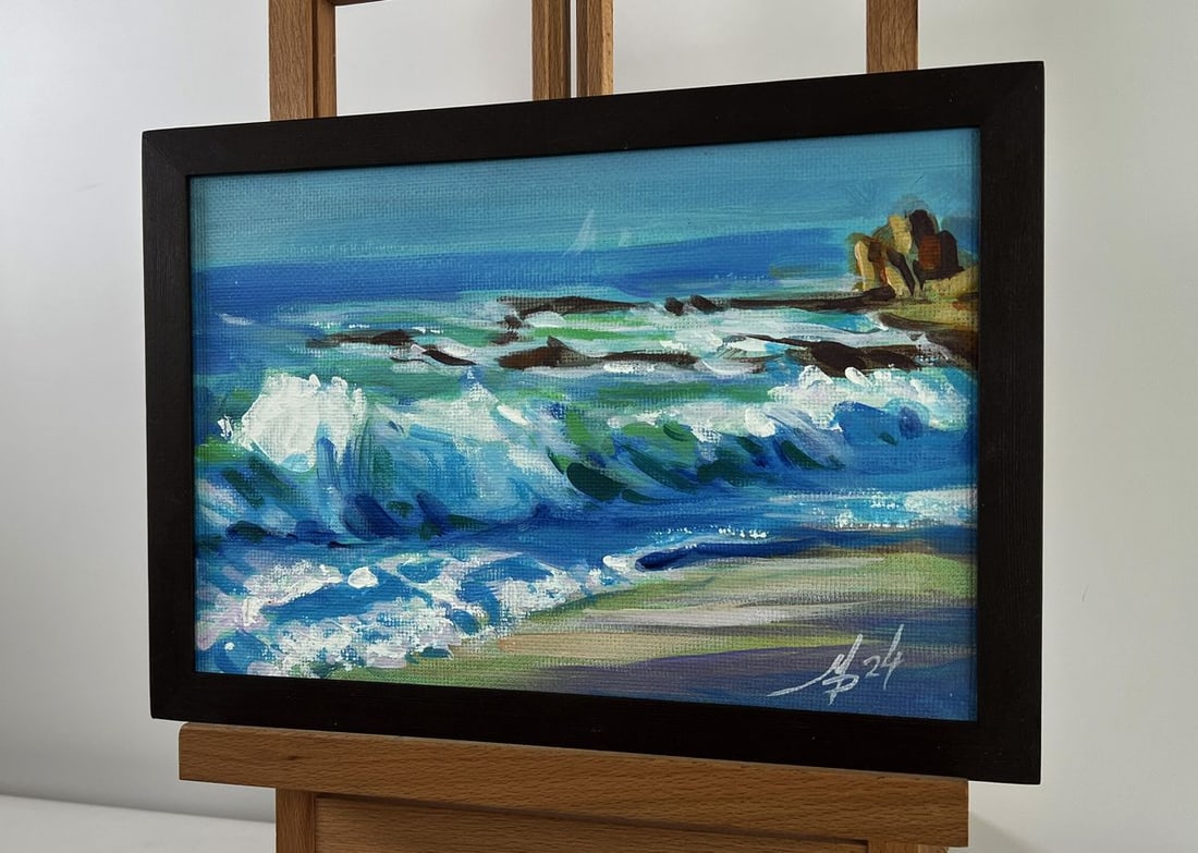 Acrylic painting Sea waves on the shore Mykhailo Patskan - 5