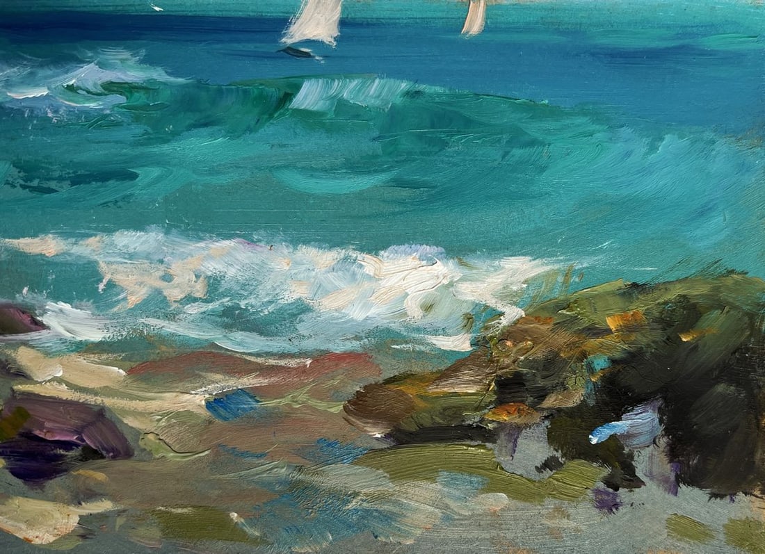 Oil painting Seagulls flying over the sea Yuriy Suprunchuk - 10