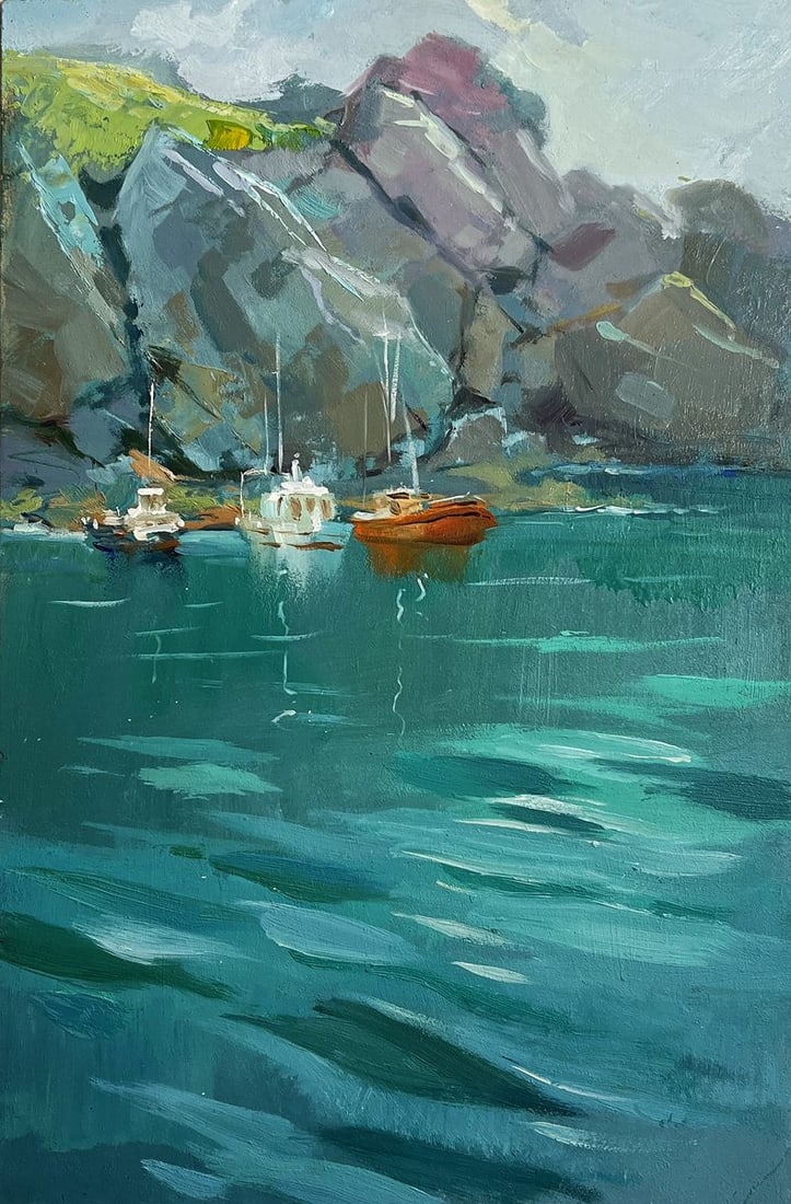 Oil painting The sea washes the mountains Yuriy Suprunchuk - 6