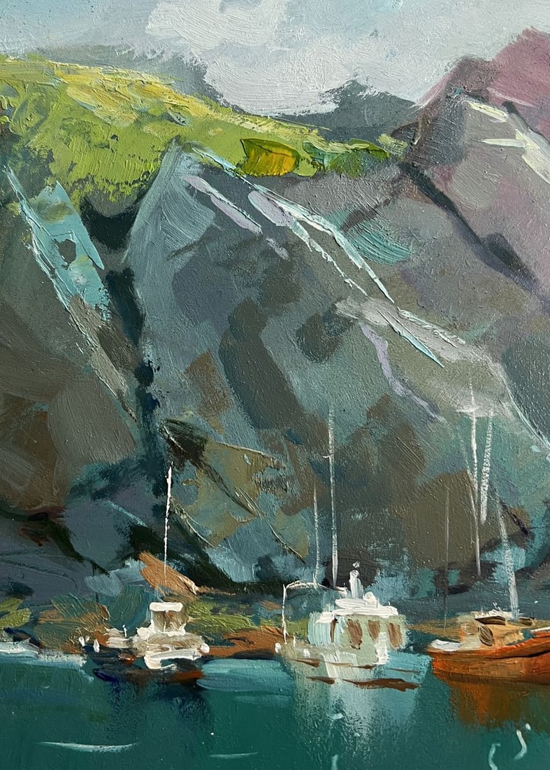 Oil painting The sea washes the mountains Yuriy Suprunchuk - 8